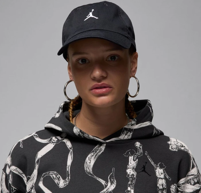 Nike Jordan Club unstrukturierte Kappe schwarz/weiß