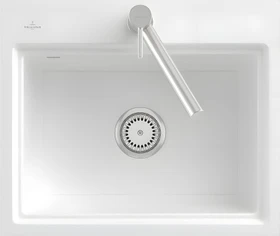Villeroy & Boch Subway Style 60 S Einbau Becken mittig mit Ablauffernbedienung stone white