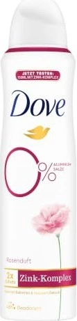 Dove Rosenduft 0% Aluminiumsalze mit Zink-Komplex Deodorant Spray, 150ml