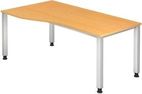 Hammerbacher Ergonomic Plus Q-Serie VQS18/6 Schreibtisch 180x100cm Buche/silber