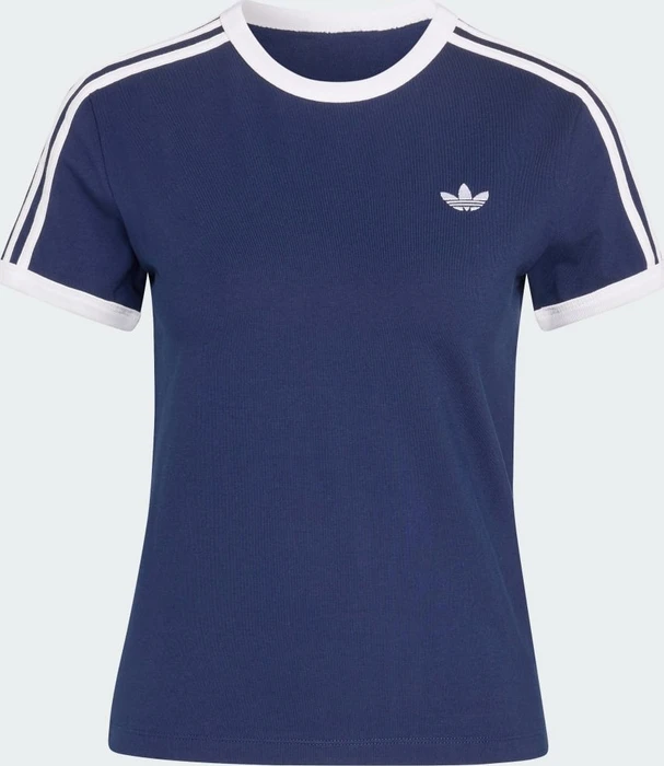 adidas 3-Streifen Slim T-Shirt kurzarm night indigo/white (Damen)