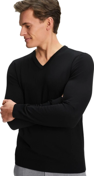 Falke Basic Apparel V-Ausschnitt Pullover schwarz (Herren)