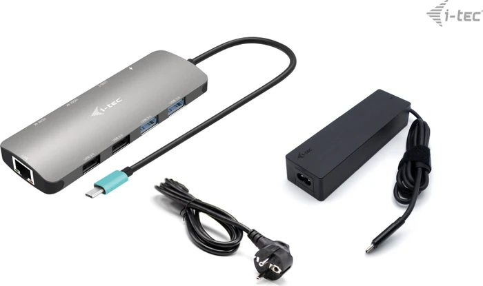 i-tec USB-C Metal Nano 2x Display Docking Station + Power Delivery 100W, inkl. Netzteil, USB-C 3.0 [Stecker]