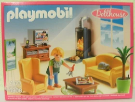 playmobil Dollhouse Wohnzimmer mit Kaminofen