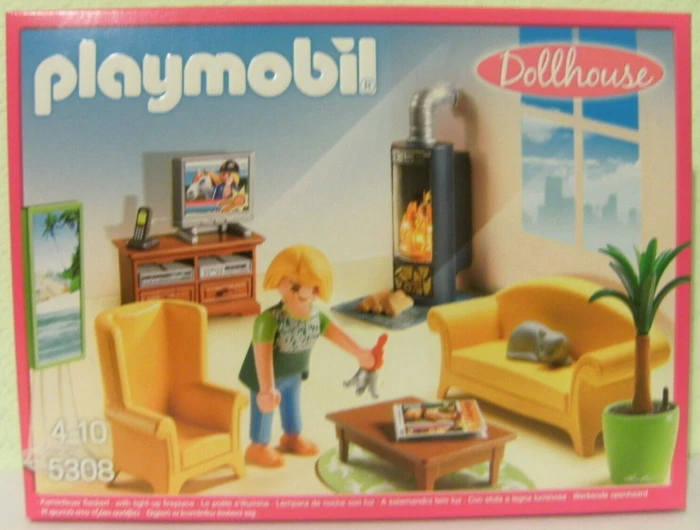 playmobil Dollhouse Wohnzimmer mit Kaminofen
