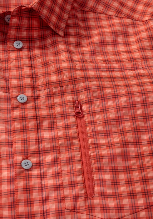 Maier Sports Mats Hemd langarm orange check (Herren)