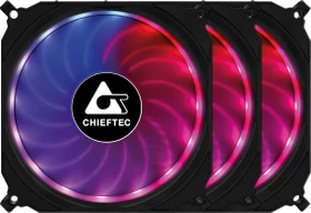 Chieftec CF-3012-RGB Tornado, LED-Steuerung, Fernbedienung, Lüftersteuerung, 120mm, 3er-Pack