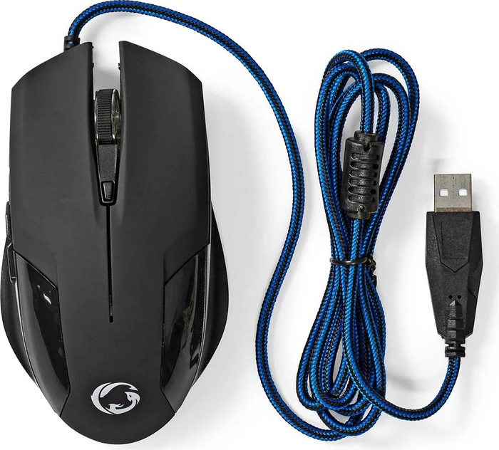 Nedis Gaming Mouse und Mousepad Set, schwarz, USB