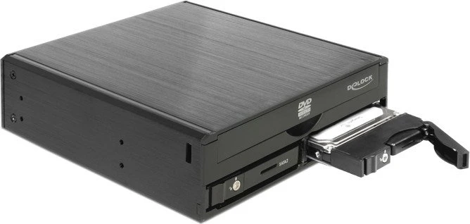 DeLOCK 5.25" Wechselrahmen auf 2x 2.5" SATA, 1x 5.25" Slimline