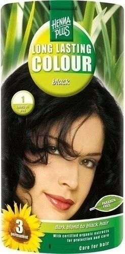 Henna Plus Long Lasting Colour Haarfarbe 1 Black, 100ml