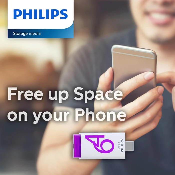 Philips Flash Drive Click Edition 64GB weiß/violett, USB-C, USB 3.2 Gen 1×1