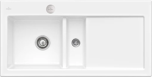 Villeroy & Boch Subway 60 flat flächenbündig Becken links mit Ablauffernbedienung weiß alpin