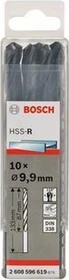 Bosch Professional HSS-R Spiralbohrer, 9.9x87x133mm, 10 Stück