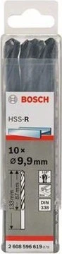 Bosch Professional HSS-R Spiralbohrer, 9.9x87x133mm, 10 Stück