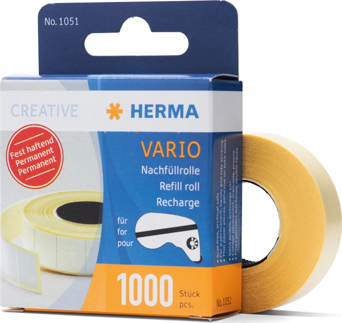 Herma Nachfüllrolle Vario doppelseitig transparent, Kleberoller, 12mm/13m, 1 Stück (1051) – Bild 2 von 2