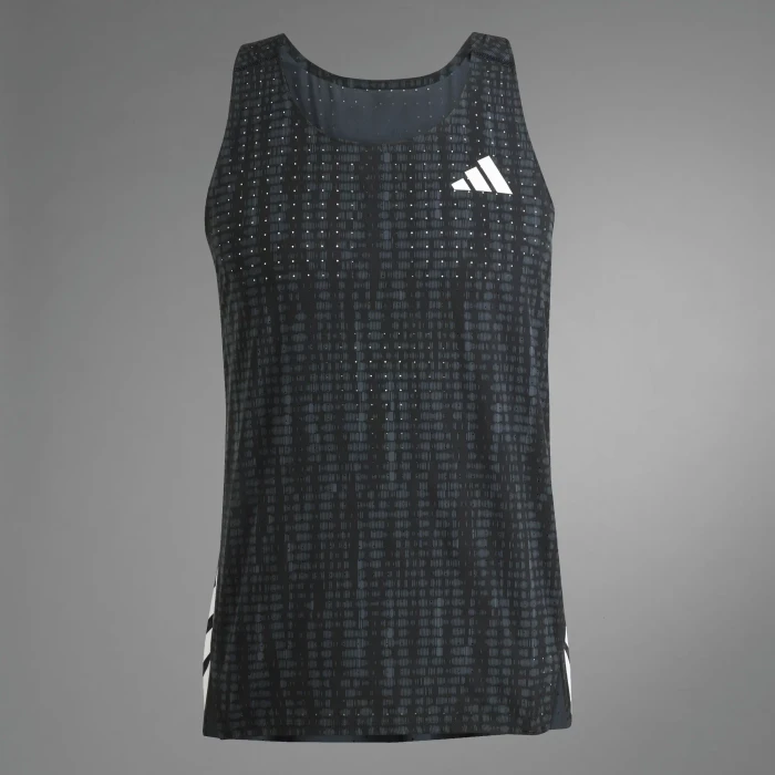 adidas Adizero Singlet Laufshirt ärmellos carbon/black (Herren)