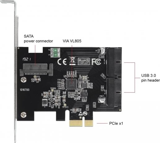 DeLOCK 4x USB 3.0, PCIe 2.0 x1
