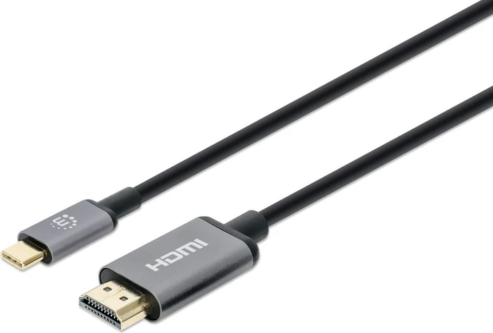 Manhattan USB-C 3.1 [Stecker] auf HDMI [Stecker] 4K 60Hz Adapterkabel schwarz, 1m