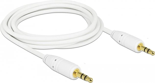 DeLOCK Klinkenkabel 3-Pin Stereo, 3.5mm Stecker auf 3.5mm Stecker, weiß, 3.0m