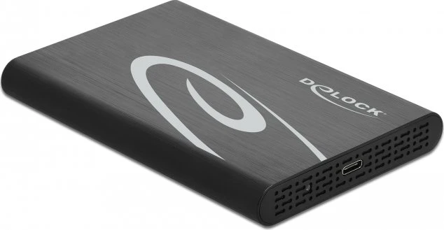 DeLOCK SuperSpeed USB External Enclosure for 1x 2.5" SATA HDD / SSD, 2.5", USB-C 3.1