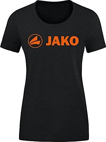 Jako Promo T-Shirt kurzarm black melange/neon orange (Damen)