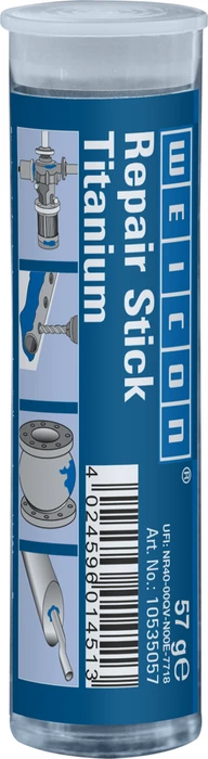 Weicon Repair Stick Titanium Reparaturknete hochtemperaturbeständig, 57g