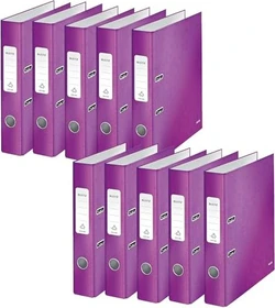 Leitz Qualitäts Ordner 2-Ring 180° WOW, 50mm, A4, violett, 10er-Pack