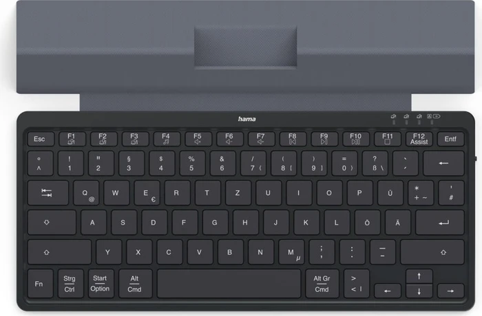 Hama Travel 600 Multi-Device-Tastatur, schwarz, mit integr. Hülle, Bluetooth, DE