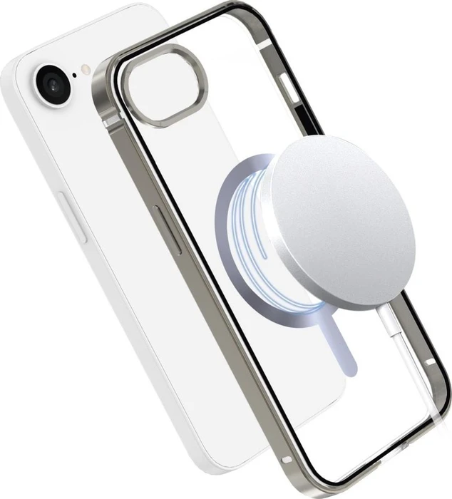 ISY MagISY Clear Metal Backcover für Apple iPhone 16e transparent/silber