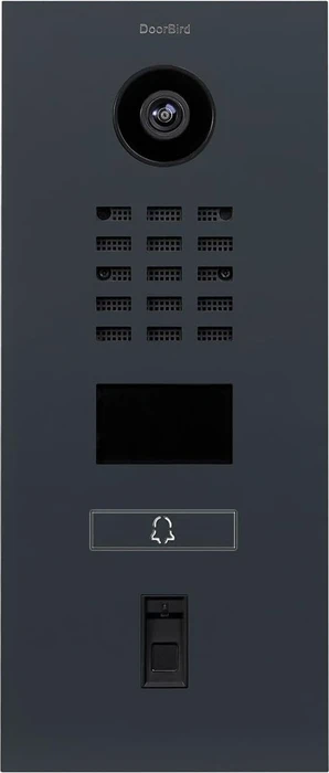 DoorBird D2101FV Fingerprint 50 IP Video Türstation mit 1 Ruftaste anthrazit grau, Edelstahl, pulverbeschichtet, seidenmatt