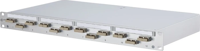 Metz Connect OpDAT PF splice LWL-Patchpanel SC-D Kupplungen, OM2 metall, 12-Port, 1HE, 1HE