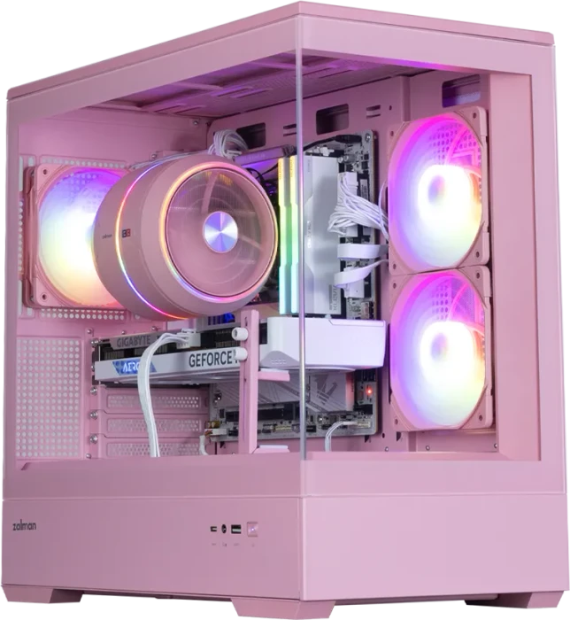Zalman P30 [V2] Pink, rosa, Glasfenster