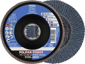 Pferd PFC 125 Z 80 SG POWER STEELOX/X-LOCK Fächerschleifscheibe K80, 125mm, 10 Stück