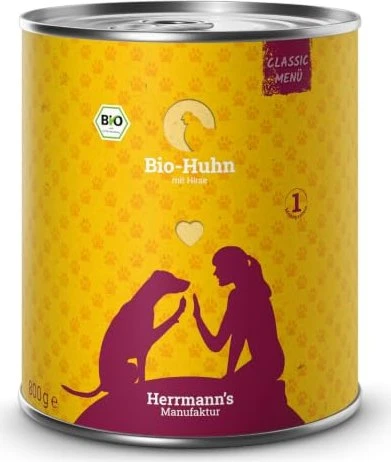 Herrmann's Manufaktur Bio-Huhn mit Hirse und Gemüse, 4.80kg (6x 800g)