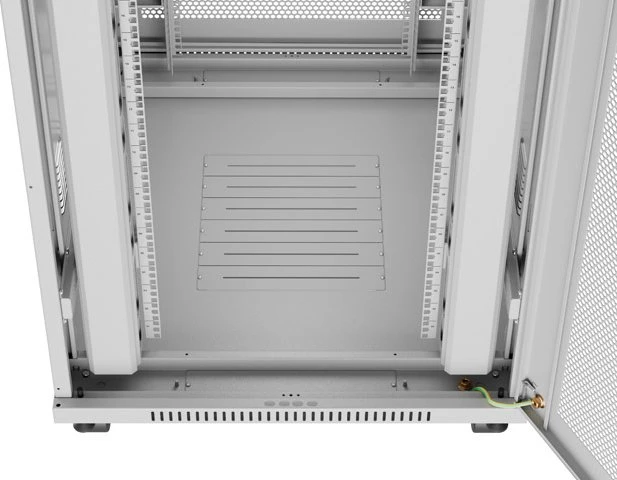 Lanberg 19" Rackschrank 27HE, LCD, freistehend, Flat Pack, Gitternetztür, IP20, RAL 7035, 1000mm tief