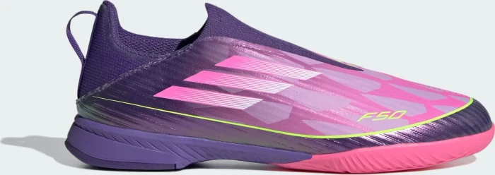 adidas F50 League Laceless IN purple/cloud white/lucid lemon (Junior)