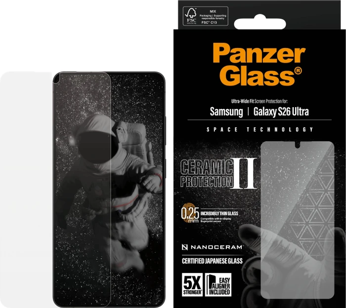 PanzerGlass Ceramic Screen Protector Ultra-Wide Fit with EasyAligner für Samsung Galaxy S26 Ultra