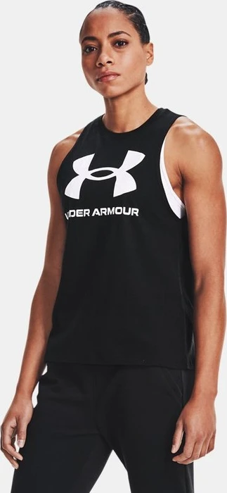 Under Armour Sportstyle Funktionsshirt ärmellos weiß/schwarz (Damen)