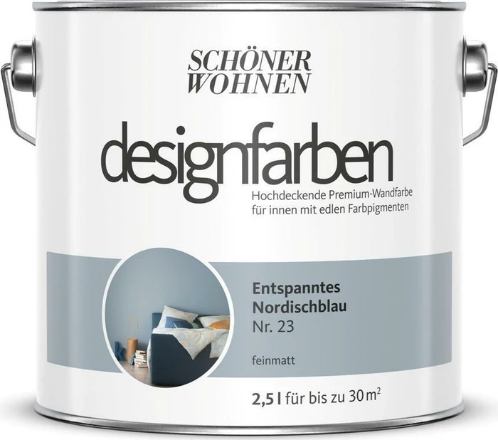 Schöner Wohnen Designfarben innen entspanntes nordischblau, 2.5l