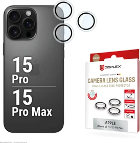 Displex Camera Lens Glass Single Ring für Apple iPhone 15 Pro/15 Pro Max