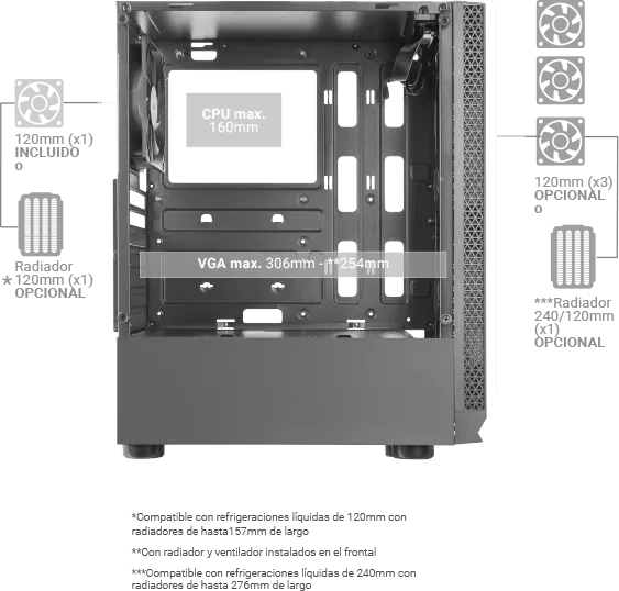 Mars Gaming MCN2 Black, Glasfenster
