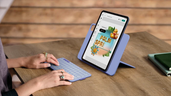 Logitech Flip Folio für iPad Pro 11" (M4/M5) und iPad Air 11" (M2/M3), Lilac, DE