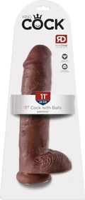 Pipedream King Cock 11" Cock with Balls brown