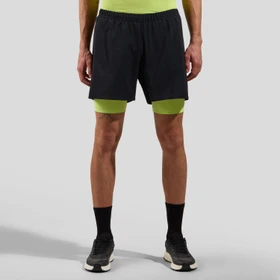 Odlo Zeroweight 5 Inch 2in1 Fahrradhose kurz black/sharp green (Herren)