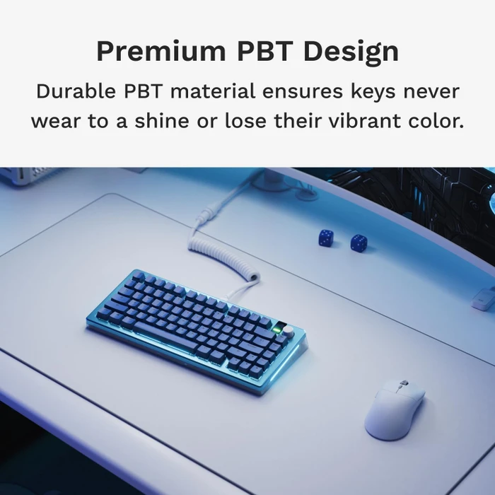 Glorious GPBT Basics Keycaps, Kunststoff (PBT), Mana Blue, blau, 131 Tasten, ISO-ND