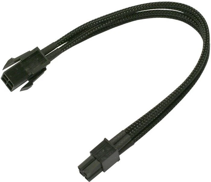 Nanoxia 4-Pin ATX12V Verlängerung 30cm, sleeved carbon