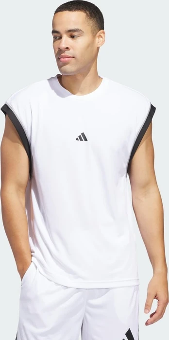 adidas Basketball All-World Sleeveless Funktionsshirt ärmellos weiß/schwarz (Herren)