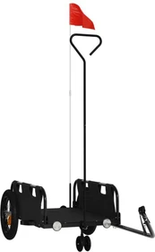 vidaXL Transport 123x52.5cm Fahrradanhänger schwarz