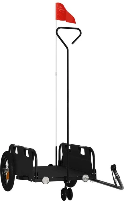 vidaXL Transport 123x52.5cm Fahrradanhänger schwarz