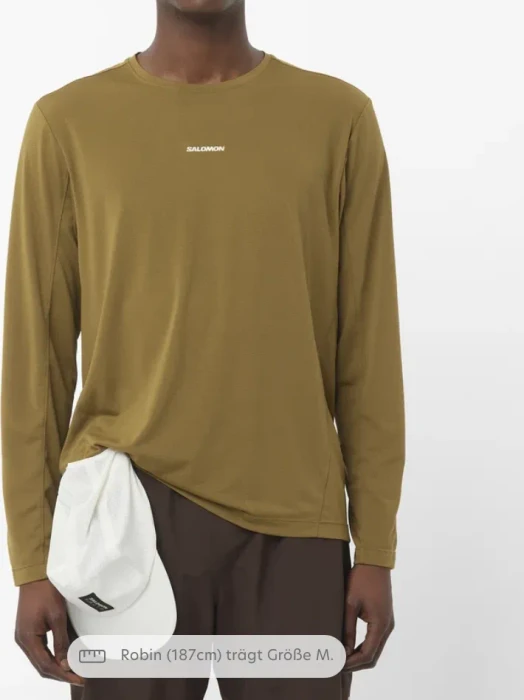 Salomon Shakeout Core Laufshirt langarm brilliant olive (Herren)